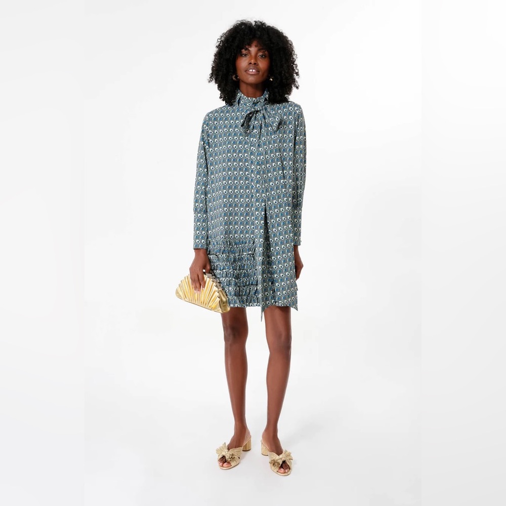 Tuckernuck Celia Mini Dress in Dusty Blue
